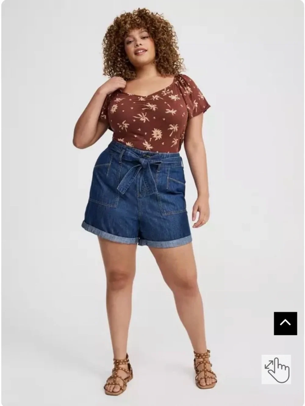 torrid Baggy Blue Denim Paperbag Tie & High Waist Shorts sz 20